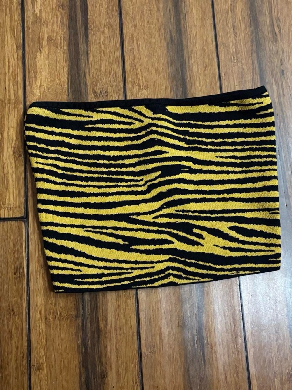 yellow and black zebra print tube top - babaton